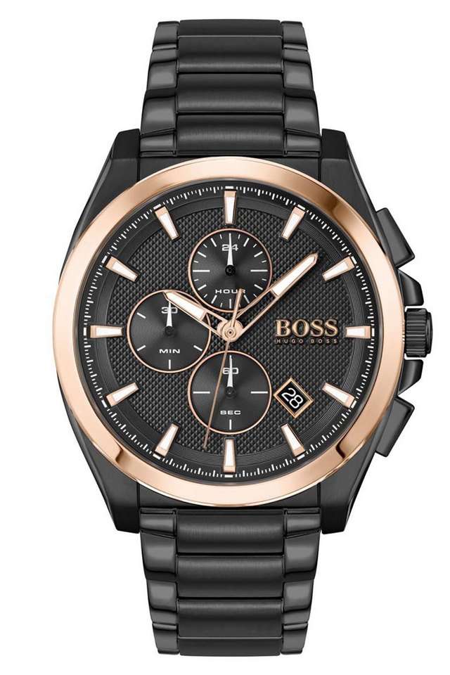 Grandmaster-Black-Dial-Stainless-Steel-Chronograph-Watch-for-Men---1513885