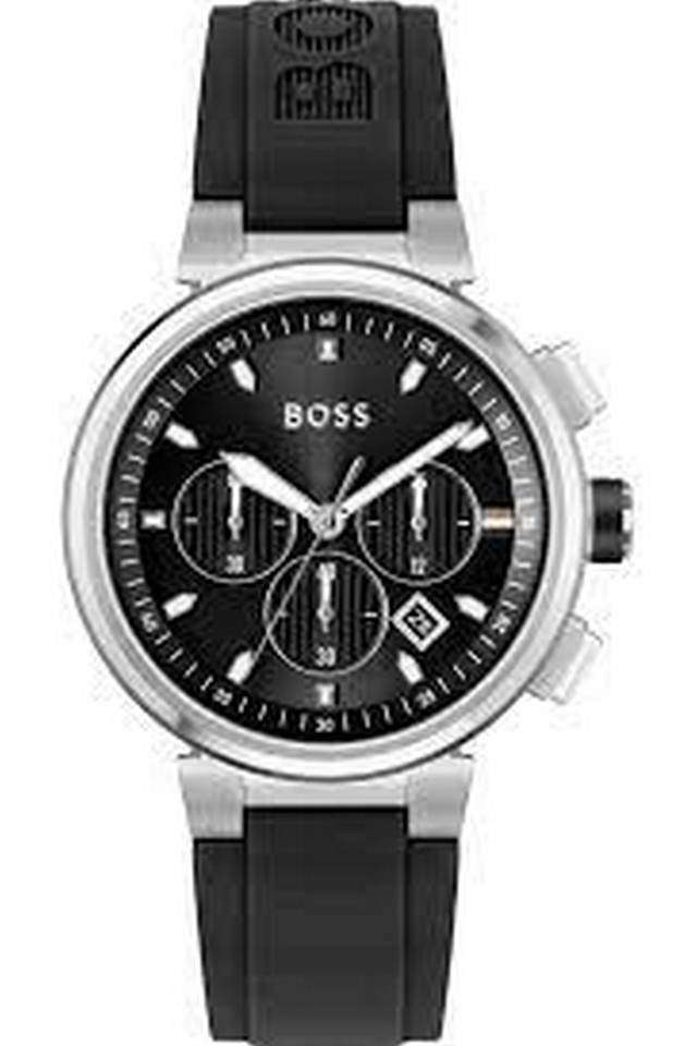 One-Black-Dial-Silicone-Chronograph-Watch-for-Men---1513997