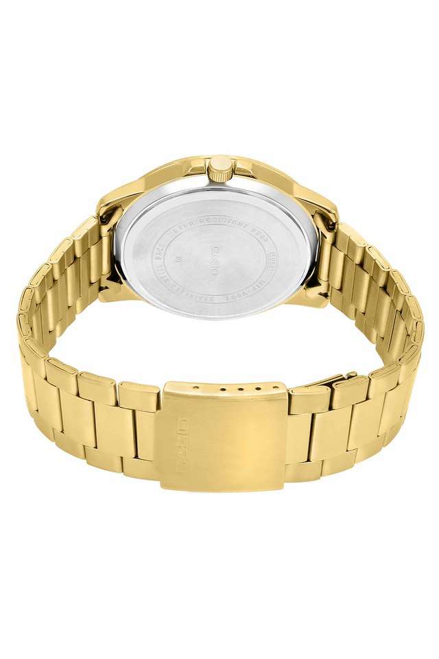 Mens-Gold-Dial-Stainless-Steel-Analog-Watch