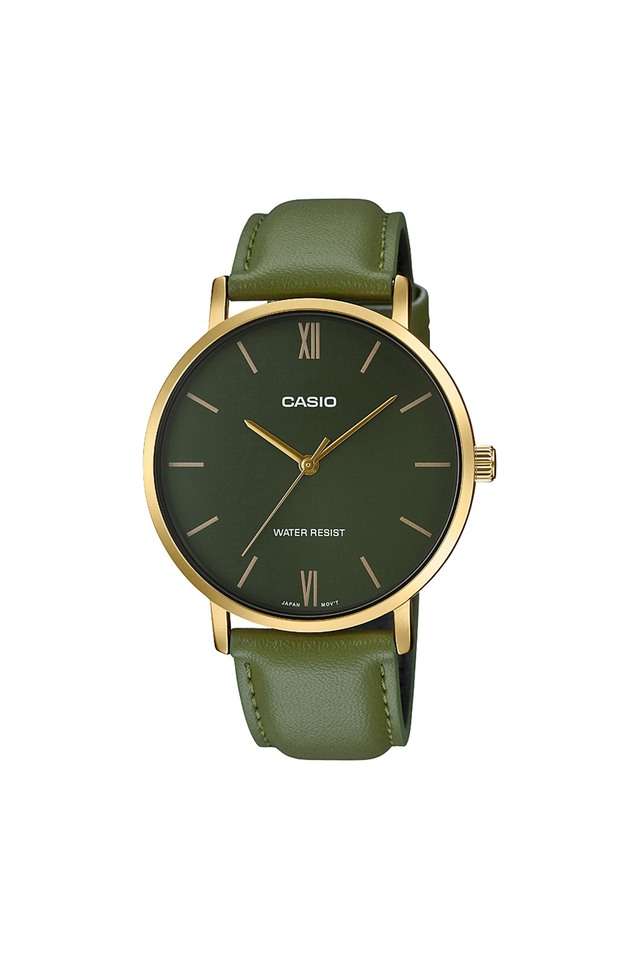 Mens-Enticer-Green-Dial-Leather-Analogue-Watch---MTP-VT01GL-3BUDF
