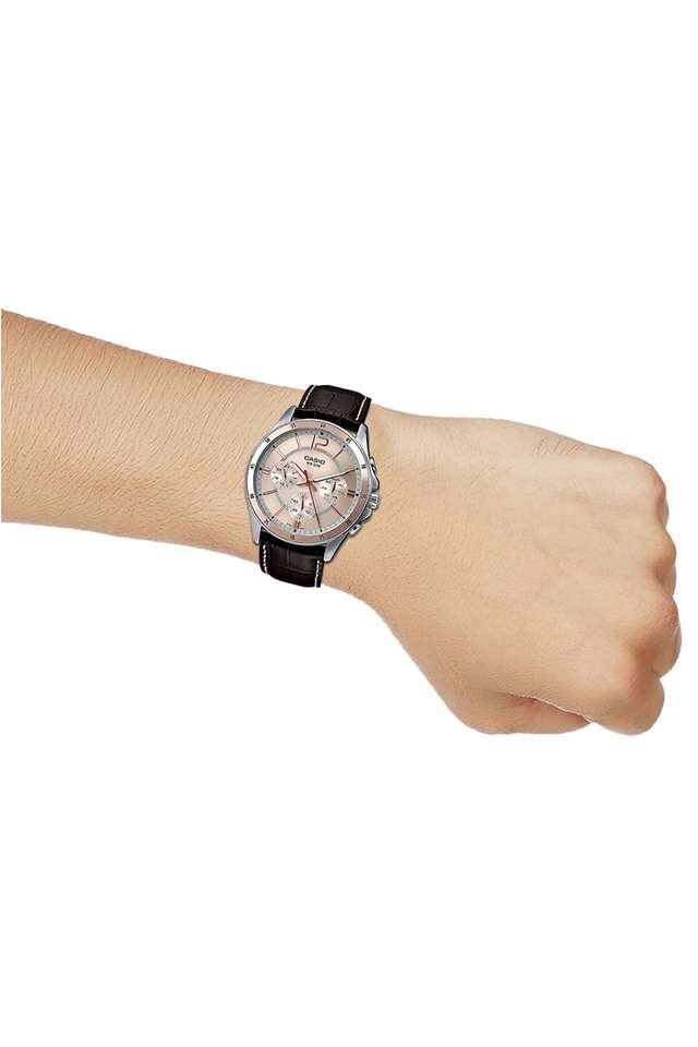 Buy Casio NoColour Mens 47 mm Enticer-Mens Rose Gold Dial Leather