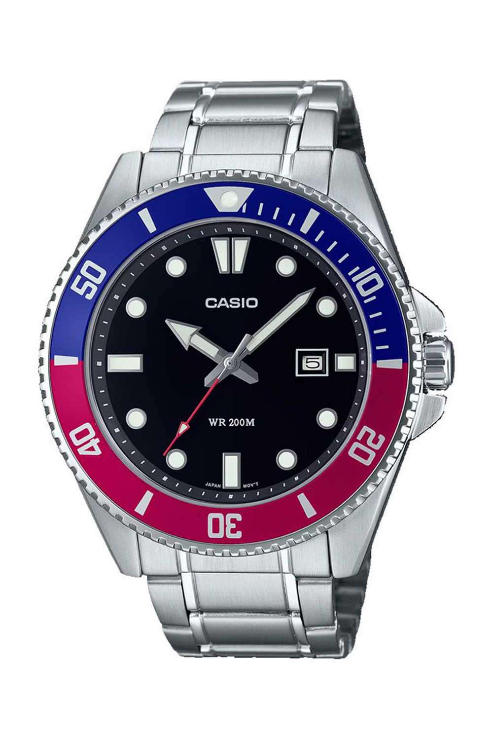 Enticer-Men-s-46.3-mm-Analogue-Quartz-Watch---Black-Dial-with-Silver-Stainless-Steel-Strap-(WCAA2191)