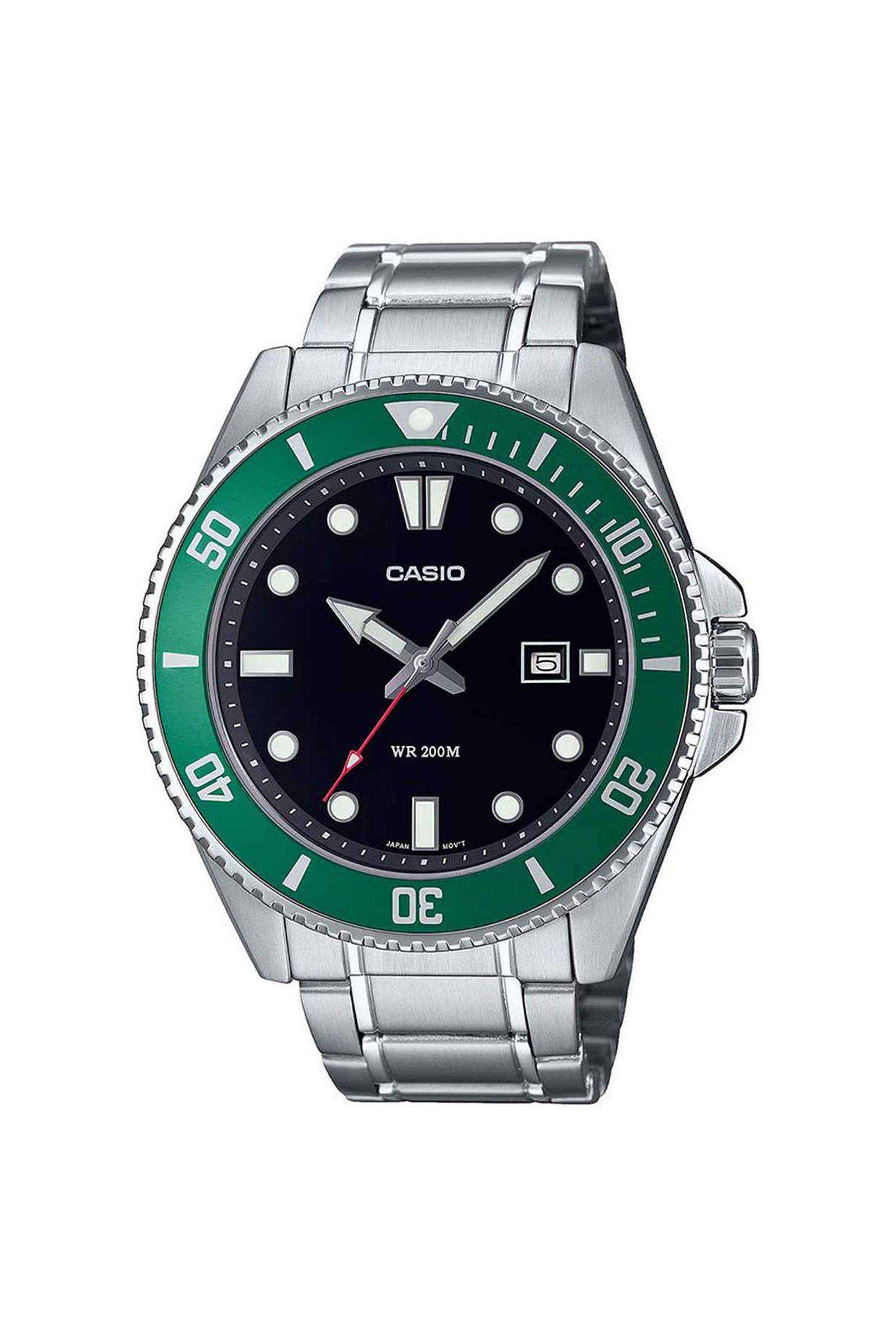Enticer-Men-s-46.3-mm-Analogue-Quartz-Watch---Black-Dial-with-Silver-Stainless-Steel-Strap-(WCAA2192)