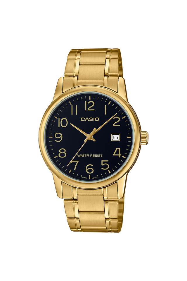 Enticer-Men-s-44mm-Analogue-Quartz-Watch---Black-Dial-with-Gold-Stainless-Steel-Strap-(A2311)