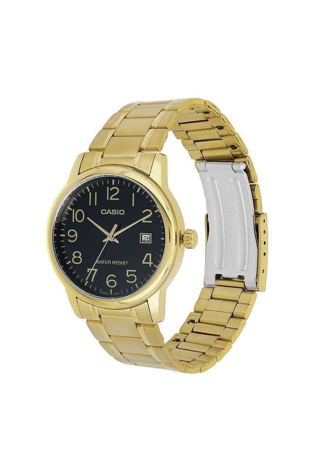 Enticer-Men-s-44mm-Analogue-Quartz-Watch---Black-Dial-with-Gold-Stainless-Steel-Strap-(A2311)