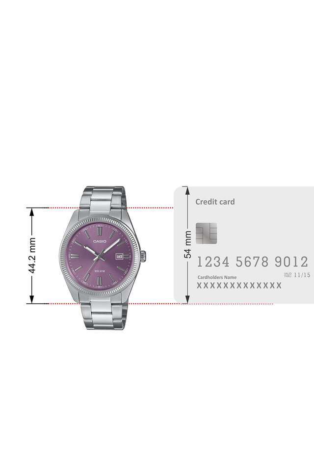 Buy Casio NoColour Quartz 44.2x38.5x9.2 mm Purple Dial Stainless