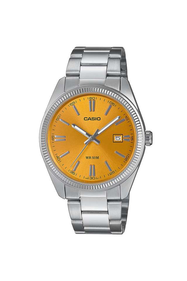 Quartz-44.2x38.5x9.2-mm-Yellow-Dial-Stainless-Steel-Analogue-Watch-for-Men---A2369