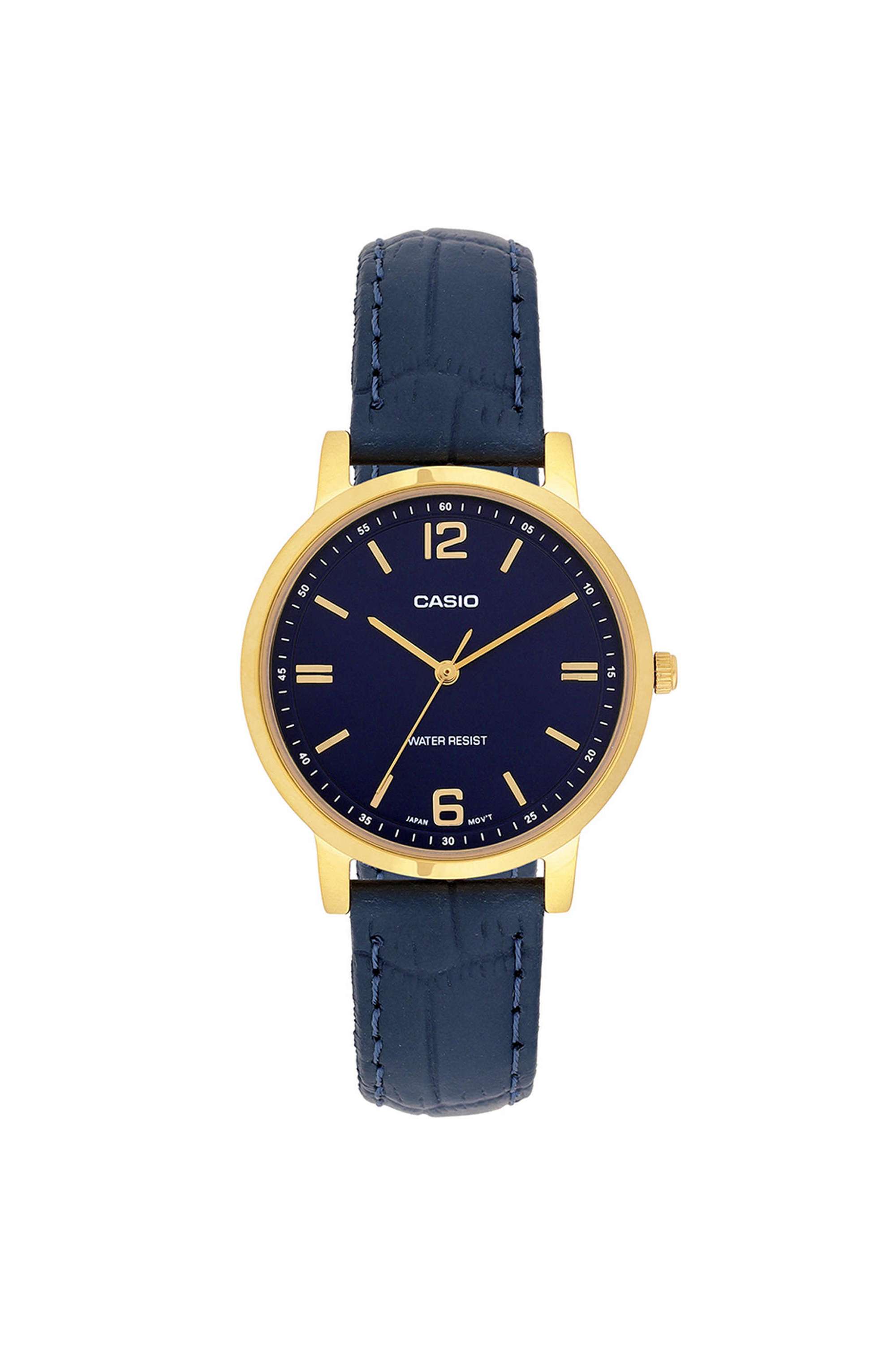 CASIO-LADYS-METAL-Blue-Dial-Leather-Analogue-Women-Wrist-Watch