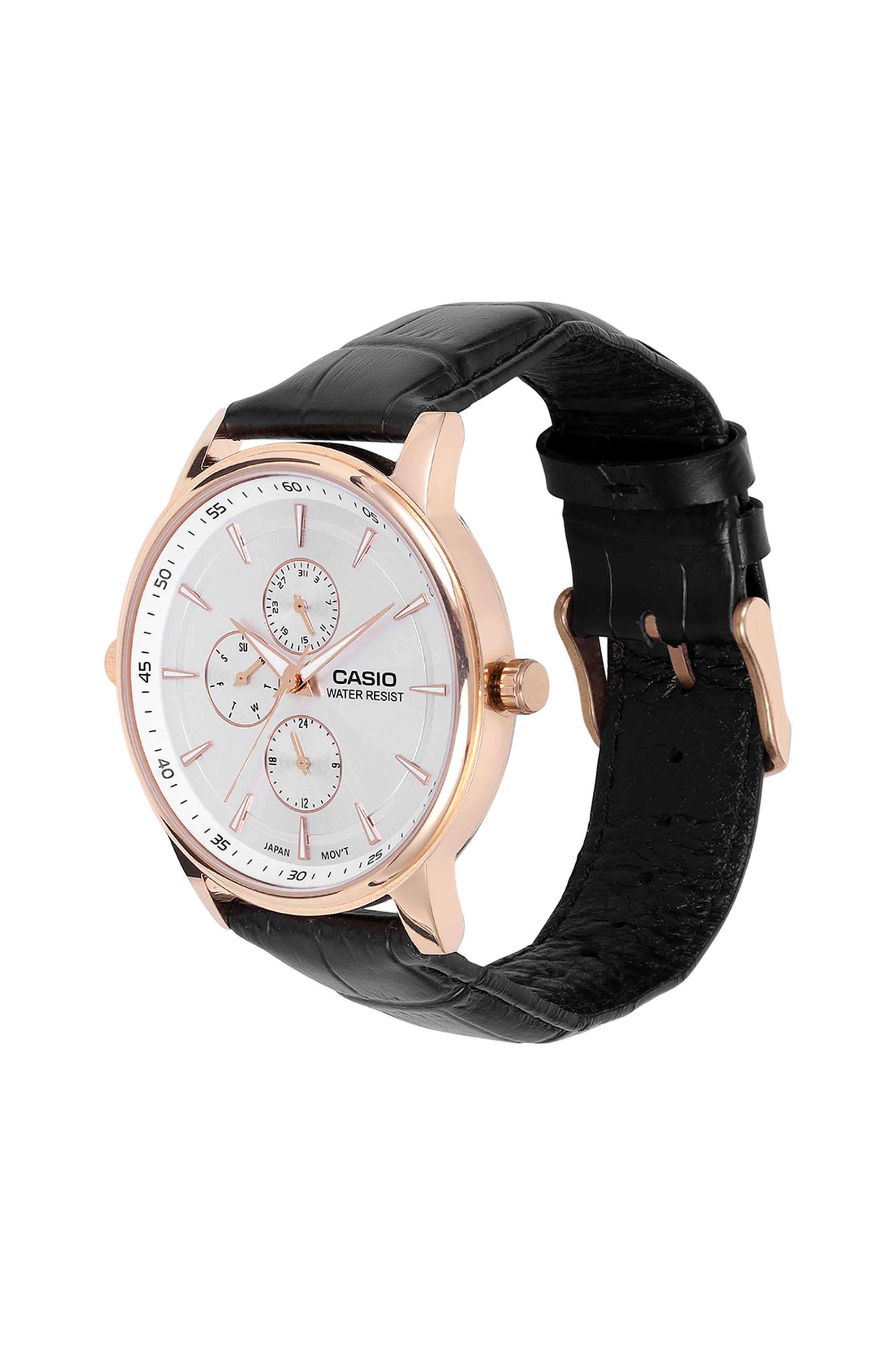 老GUY 品 Buy Casio Silver Enticer 43 49 8 mm Silver Dial Leather Analogue