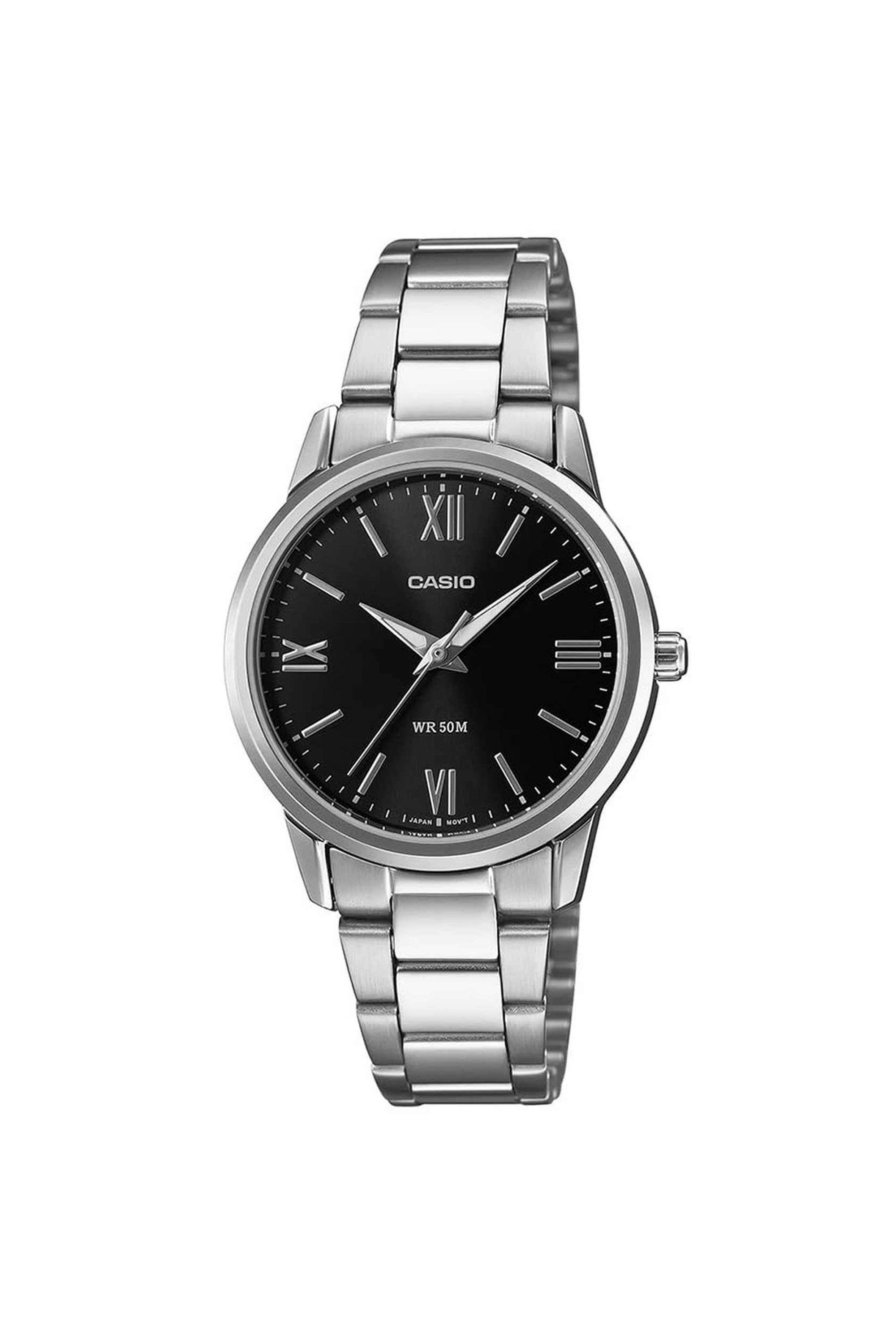 Enticer-30.5-mm-Quartz-Analogue-Watch-For-Women-s---Black-Dial-with-Silver-Stainless-Steel-Strap-(WCAA2475)