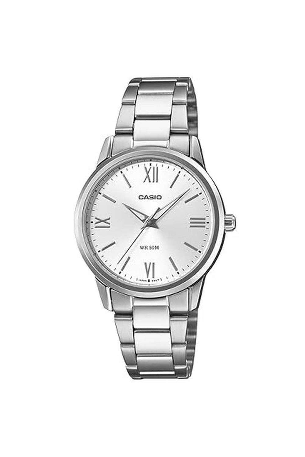 Enticer-Women-s-30-mm-Analogue-Quartz-Watch---Silver-Dial-with-Silver-Stainless-Steel-Strap-(WCAA2478)