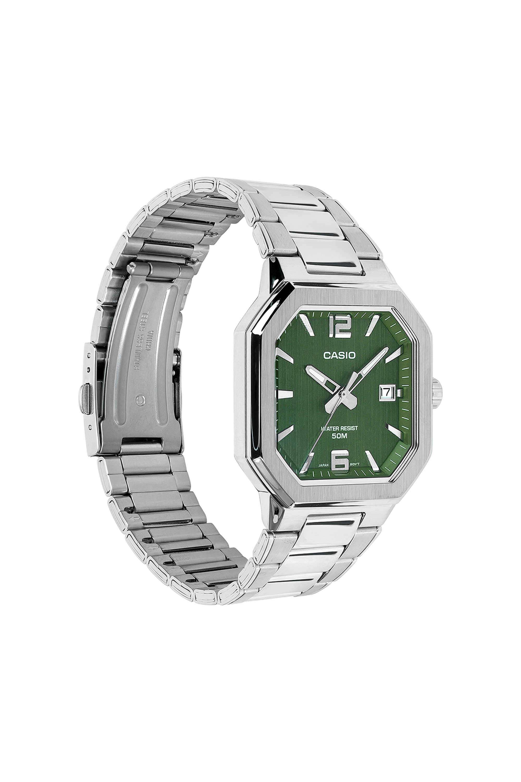 Buy Casio green Enticer 46.5 x 38 x 8.3 mm Green Dial Stainless