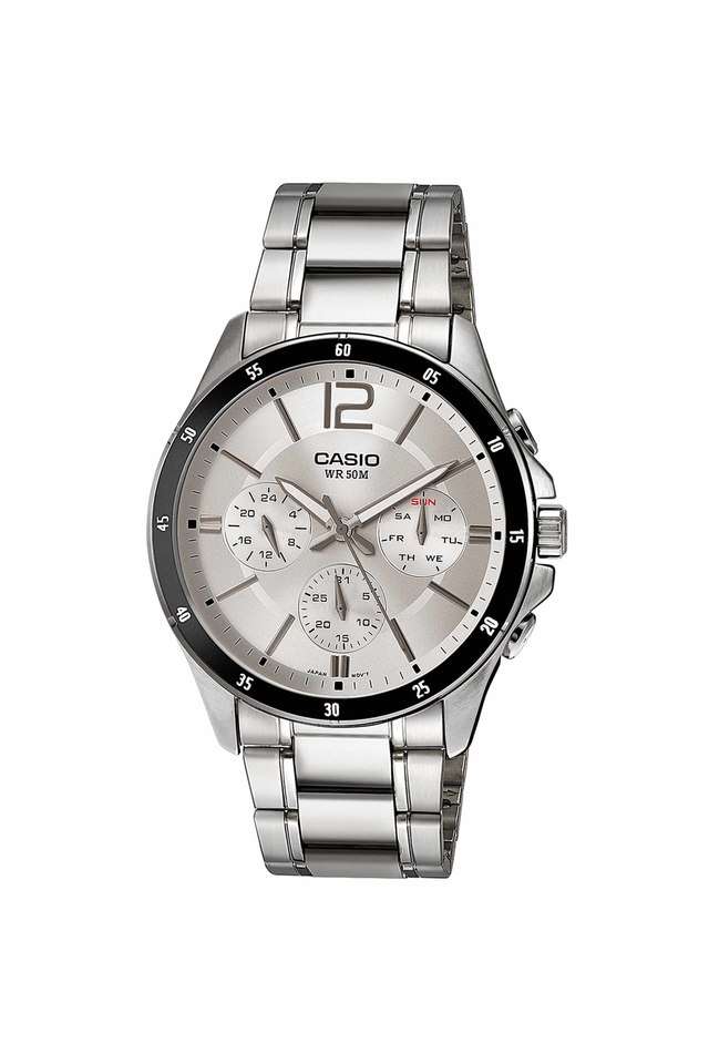 Mens-Silver-Dial-Stainless-Steel-Analog-Watch