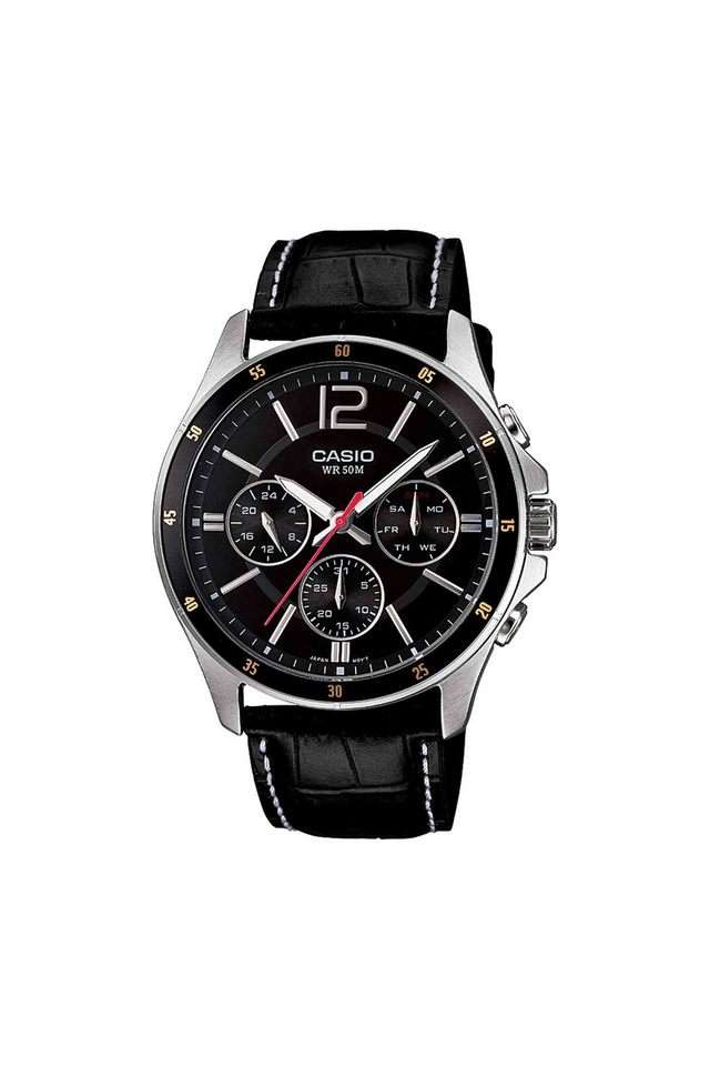 Mens-40-49-mm-Enticer-Black-Dial-Leather-Analogue-Watch---A834