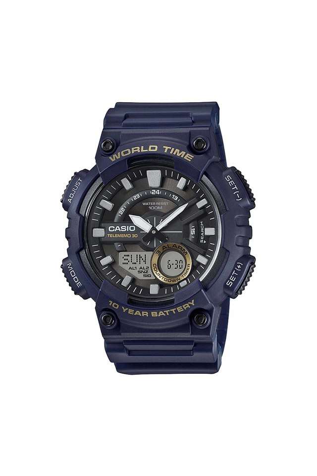 Mens-Black-Dial-Resin-Analog-Digital-Watch