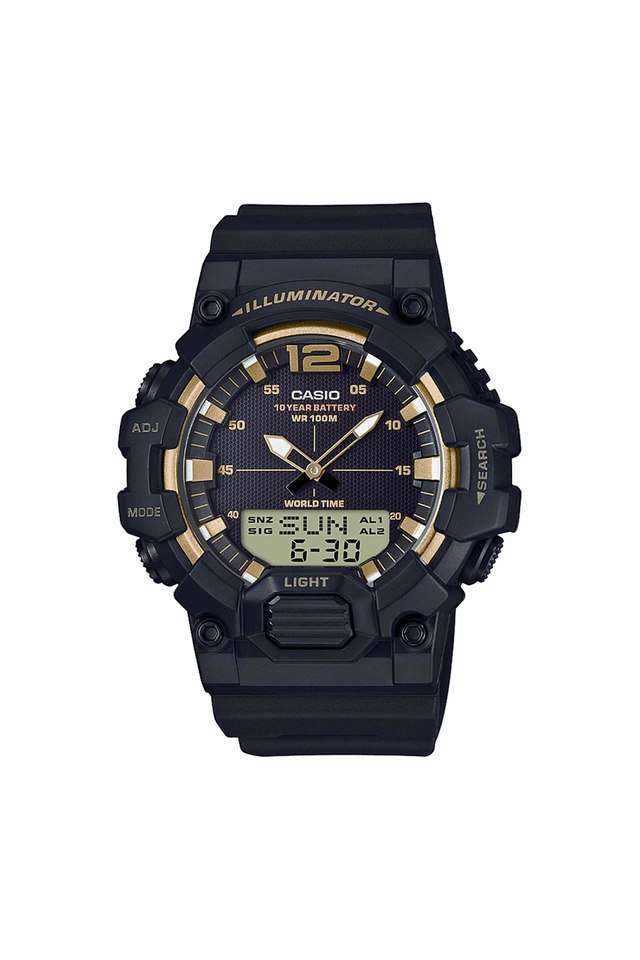 Mens-Black-Dial-Resin-Analog-Digital-Watch