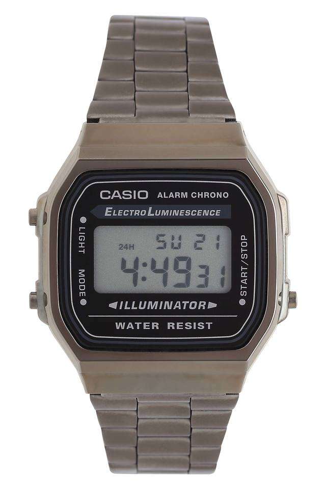 Unisex-Vintage-Two-Tone-Dial-Metallic-Digital-Watch---D181
