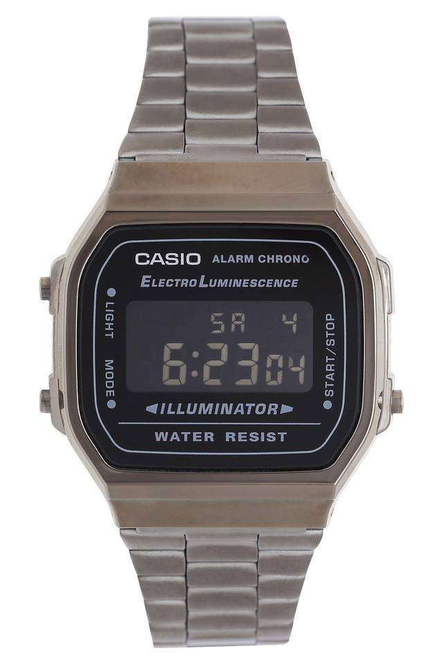 Unisex-Vintage-Black-Dial-Metallic-Digital-Watch---D181