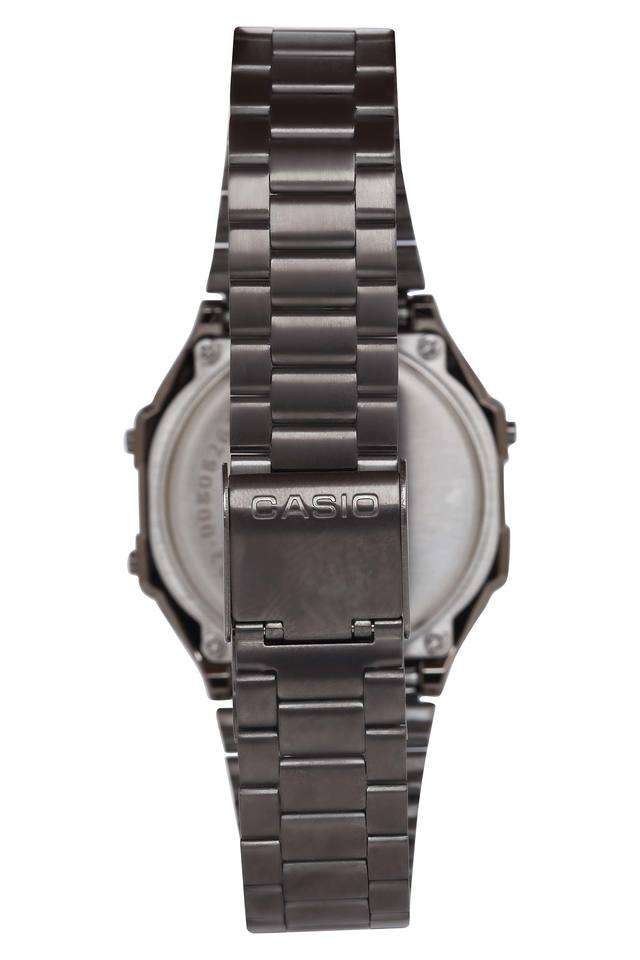 Unisex-Vintage-Black-Dial-Metallic-Digital-Watch---D181