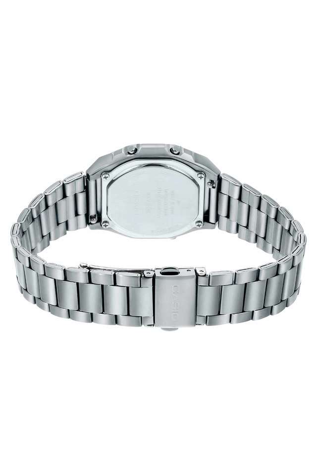 Unisex-VINTAGE-Silver-Dial-Steel-Digital-Watch---D193