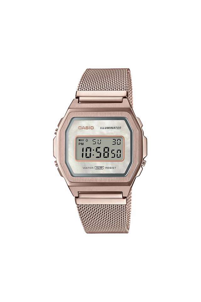 Unisex-VINTAGE-Rose-Gold-Dial-Steel-Digital-Watch---D195