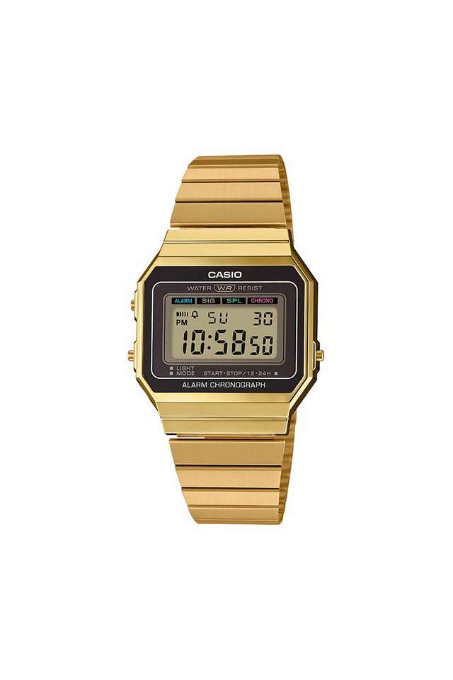 Unisex-VINTAGE-Gold-Dial-Steel-Digital-Watch---D198