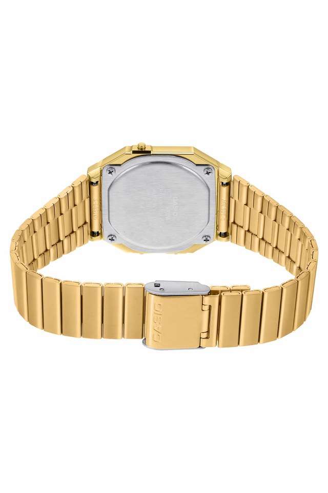Unisex-VINTAGE-Gold-Dial-Steel-Digital-Watch---D198