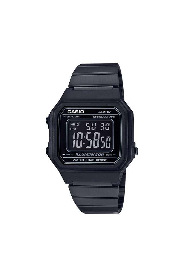 Mens-VINTAGE-Black-Dial-Steel-Digital-Watch---D199