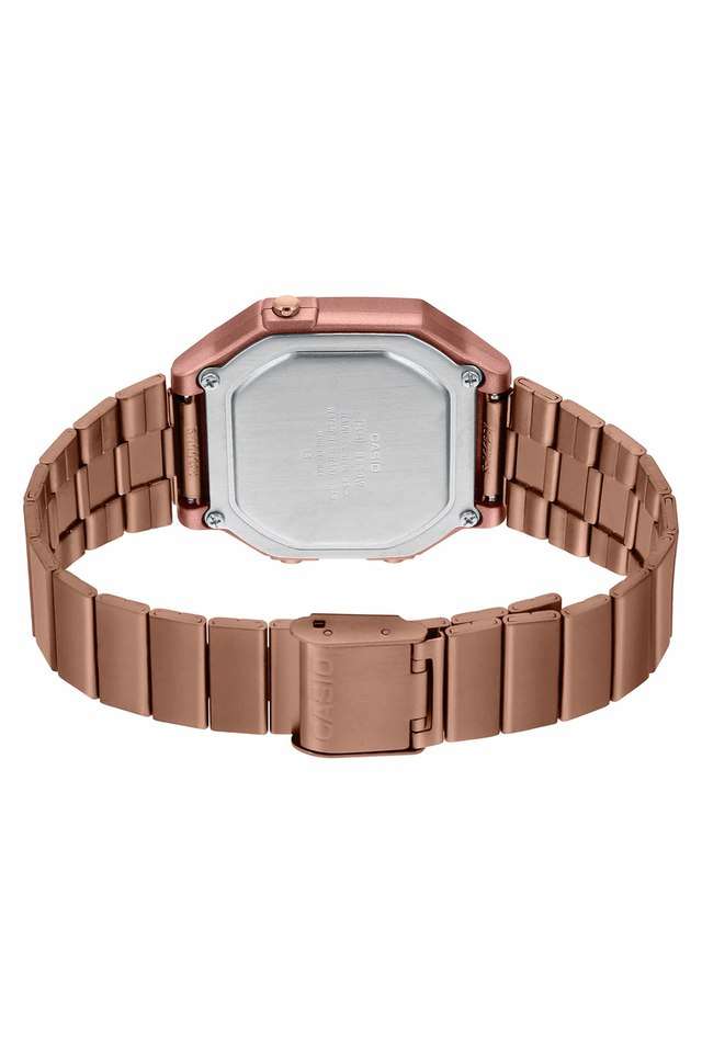 Mens-VINTAGE-Rose-Gold-Dial-Steel-Digital-Watch---D200