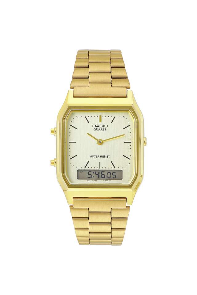 Vintage-38.8x29.8x8.1-mm-Gold-Dial-Stainless-Steel-Analog-Digital-Unisex-Wrist-Watch---D341