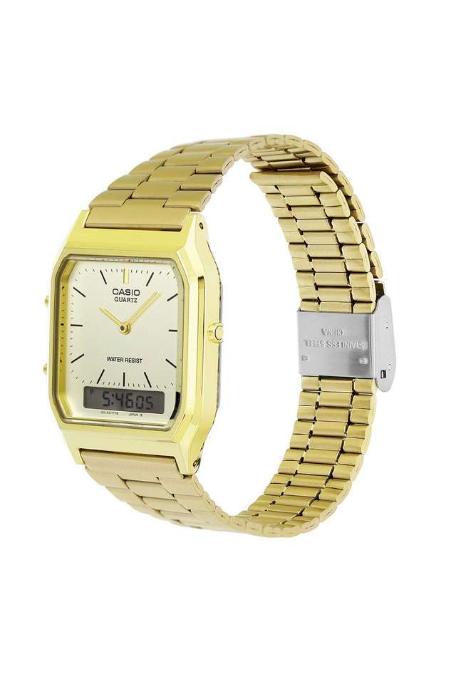 Vintage-38.8x29.8x8.1-mm-Gold-Dial-Stainless-Steel-Analog-Digital-Unisex-Wrist-Watch---D341