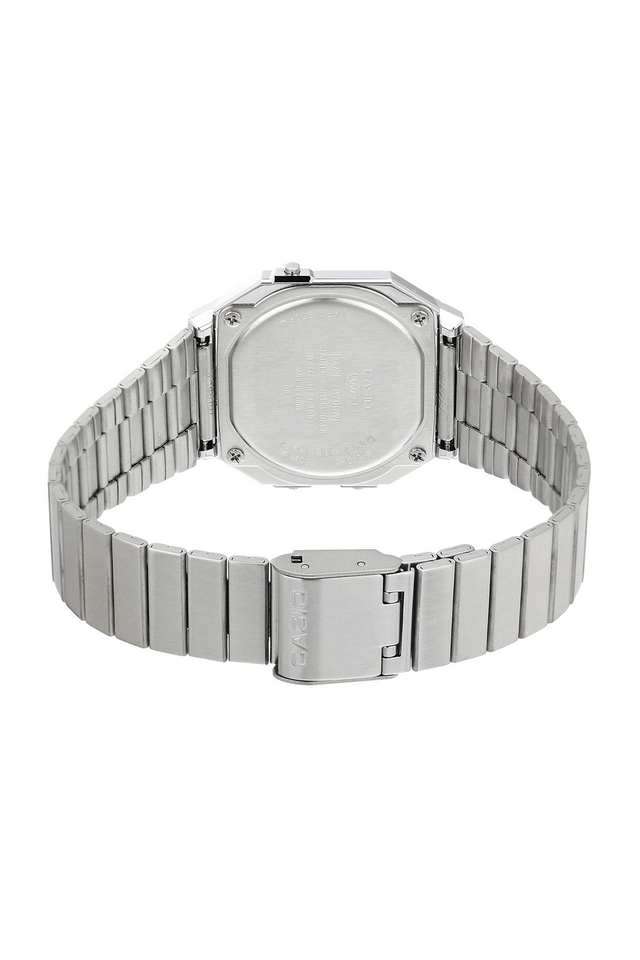 Vintage-Quartz-37.4x35.5x6-mm-Silver-Dial-Stainless-Steel-Digital-Unisex-Watch---D346