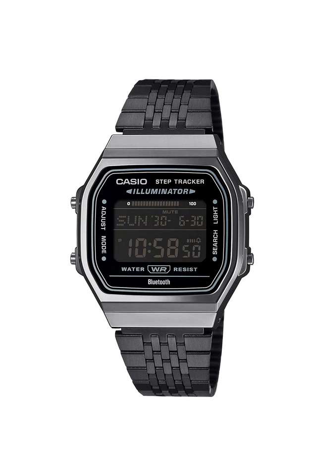 Vintage-41.6---37.9---8.2-mm-Black-Dial-Stainless-Steel-Digital-Unisex-Watch---D367