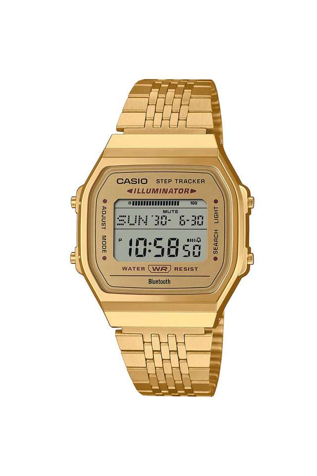 Vintage-41.6---37.9---8.2-mm-Gold-Dial-Stainless-Steel-Digital-Unisex-Watch---D368