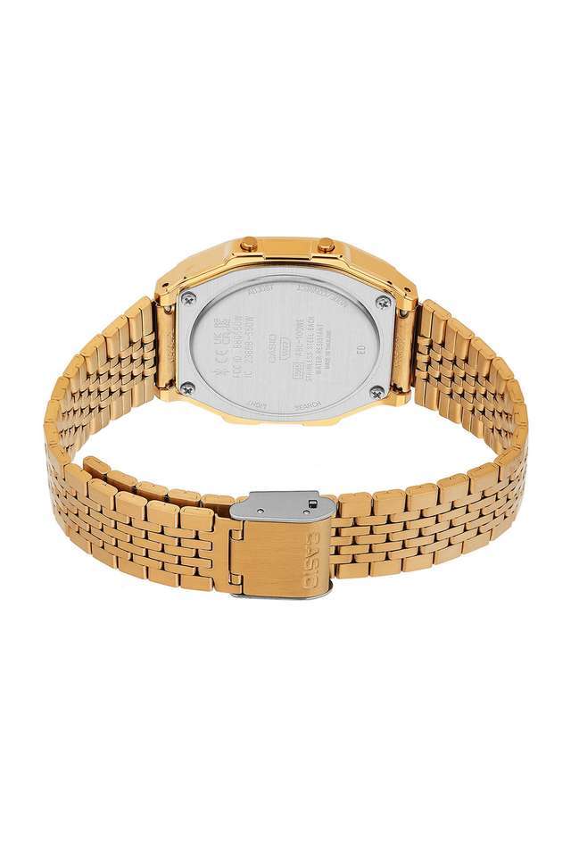 Vintage-41.6---37.9---8.2-mm-Gold-Dial-Stainless-Steel-Digital-Unisex-Watch---D368