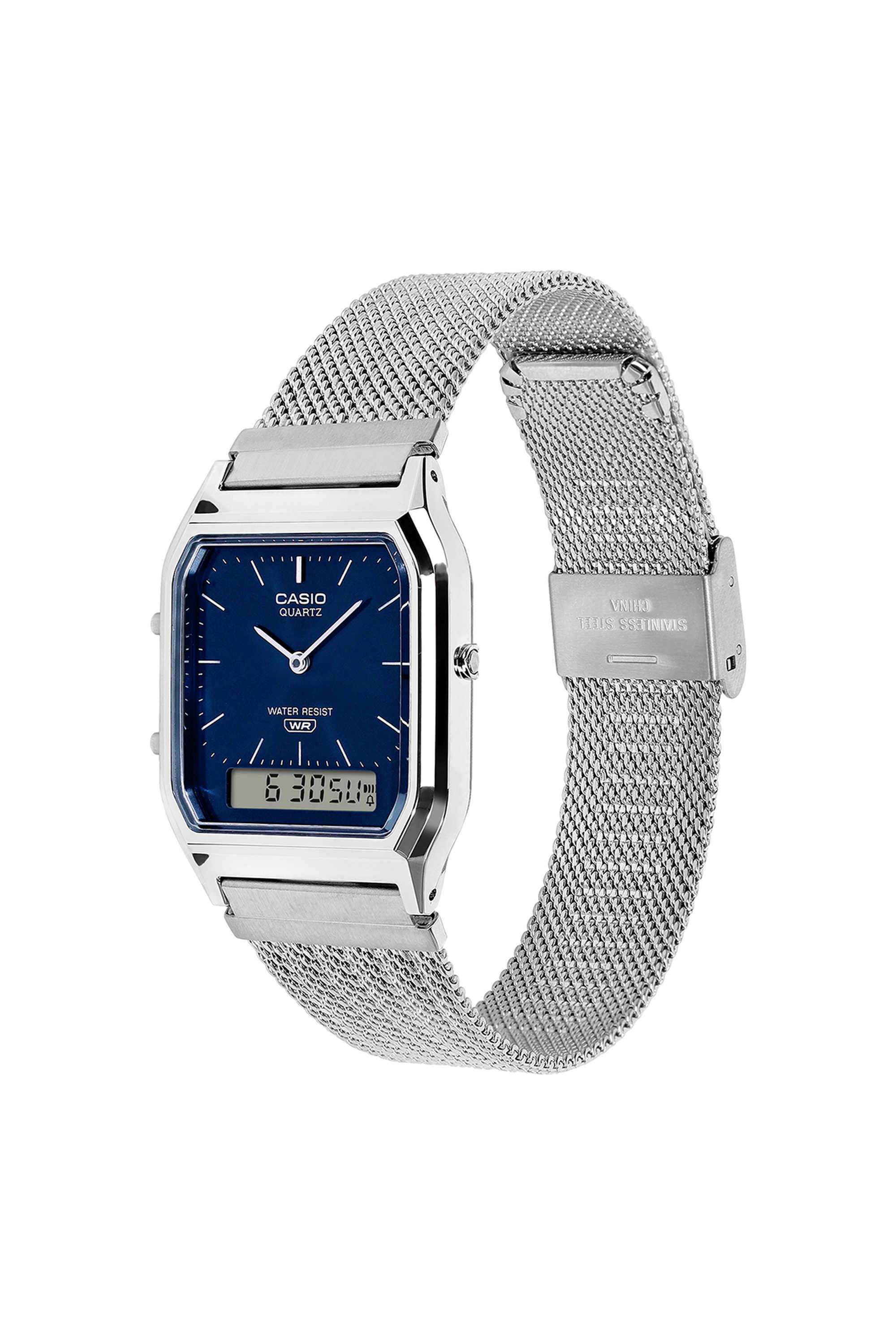 Buy Casio blue Vintage 38.8 x 29.8 x 8.1 mm Blue Dial Stainless