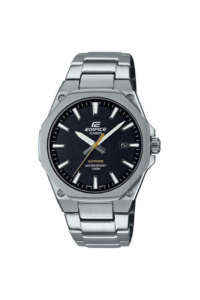 Edifice-44.8-x-39.9-x-7.8-mm-Black-Dial-Stainless-Steel-Analogue-Wrist-Watch-for-Men---ED539