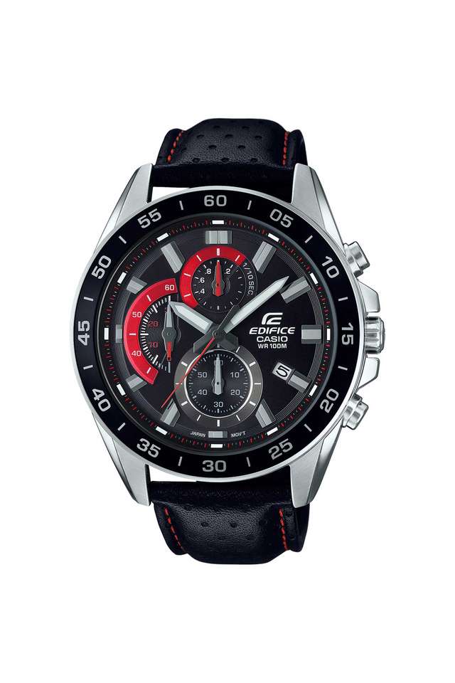 Edifice-53-x-47-x-12.1-mm-Black-Dial-Leather-Analogue-Watch-for-Men---ED557