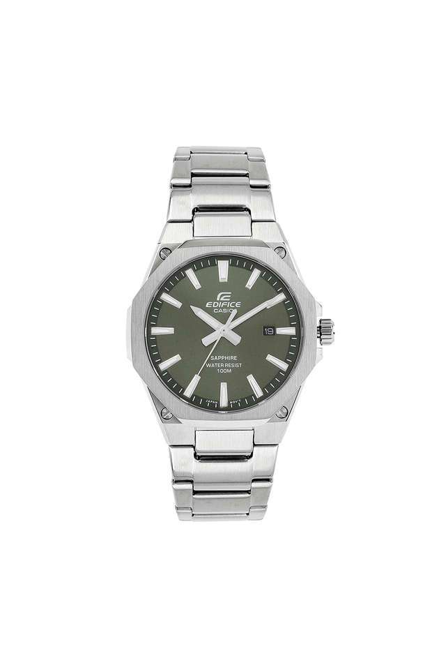Edifice-44.8-x-39.9-x-7.8-mm-Green-Dial-Stainless-Steel-Analogue-Watch-For-Men---ED603