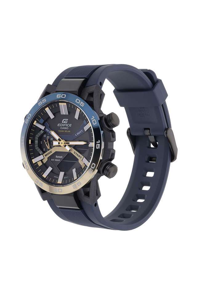 Edifice-Men-s-51mm-Analog-Digital-Quartz-Watch---Black-Dial-with-Blue-Resin-Strap-(ED610)