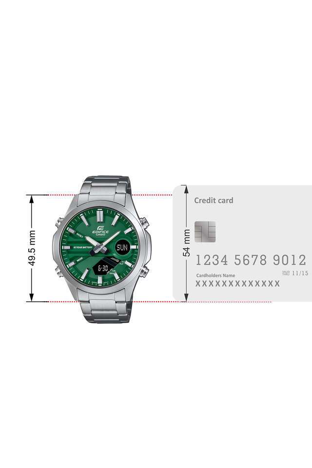 Buy Casio NoColour Edifice 49.5x45.5x13.7 mm Green Dial Stainless