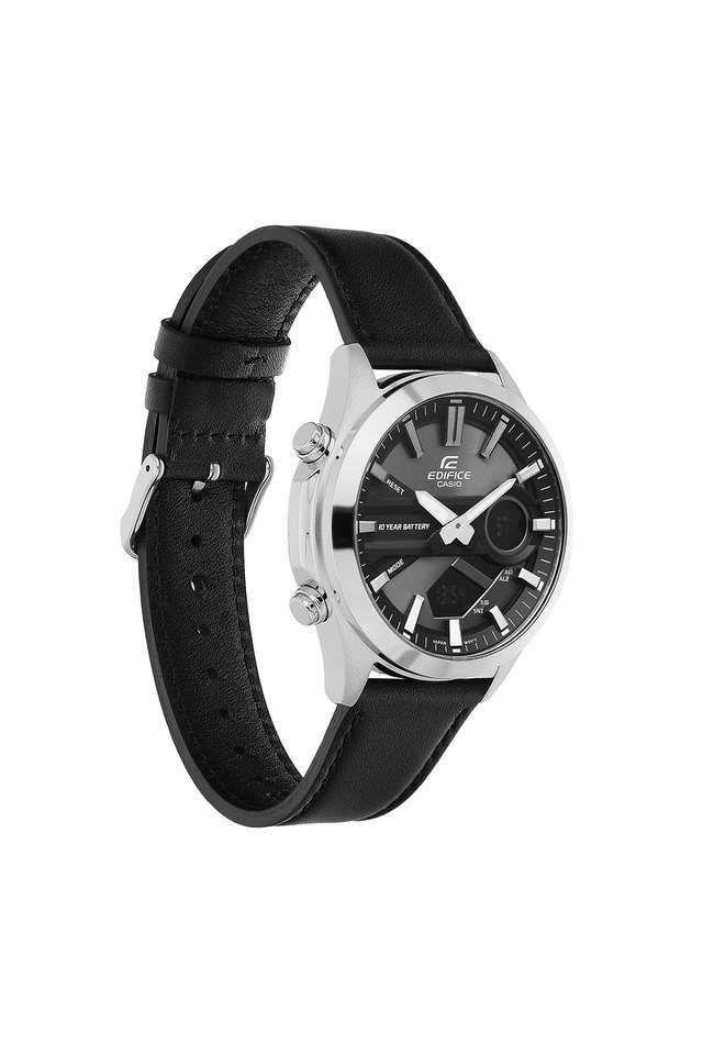 Buy Casio NoColour Edifice 49.5x45.5x13.7 mm Black Dial Leather