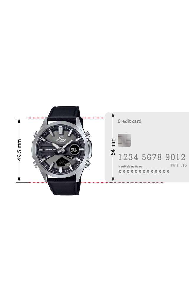 Buy Casio NoColour Edifice 49.5x45.5x13.7 mm Black Dial Leather