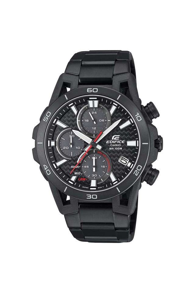 Edifice-Quartz-50.1x44.5x13.3-mm-Black-Dial-Stainless-Steel-Analogue-Watch-for-Men---ED629