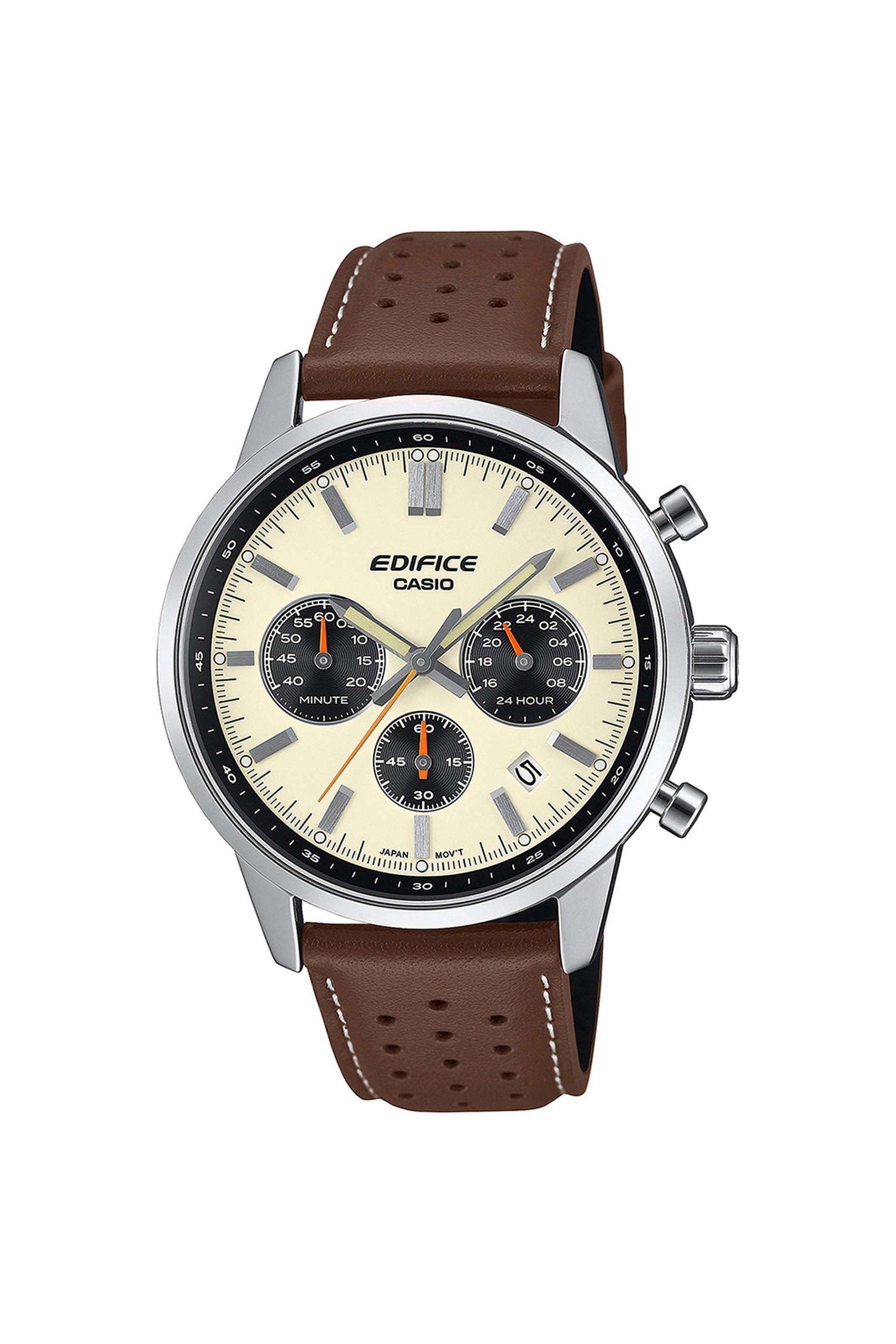 EDIFICE-47.9x40.5x12.6-mm-Cream-Dial-Leather-Analogue-Watch-For-Men---ED657