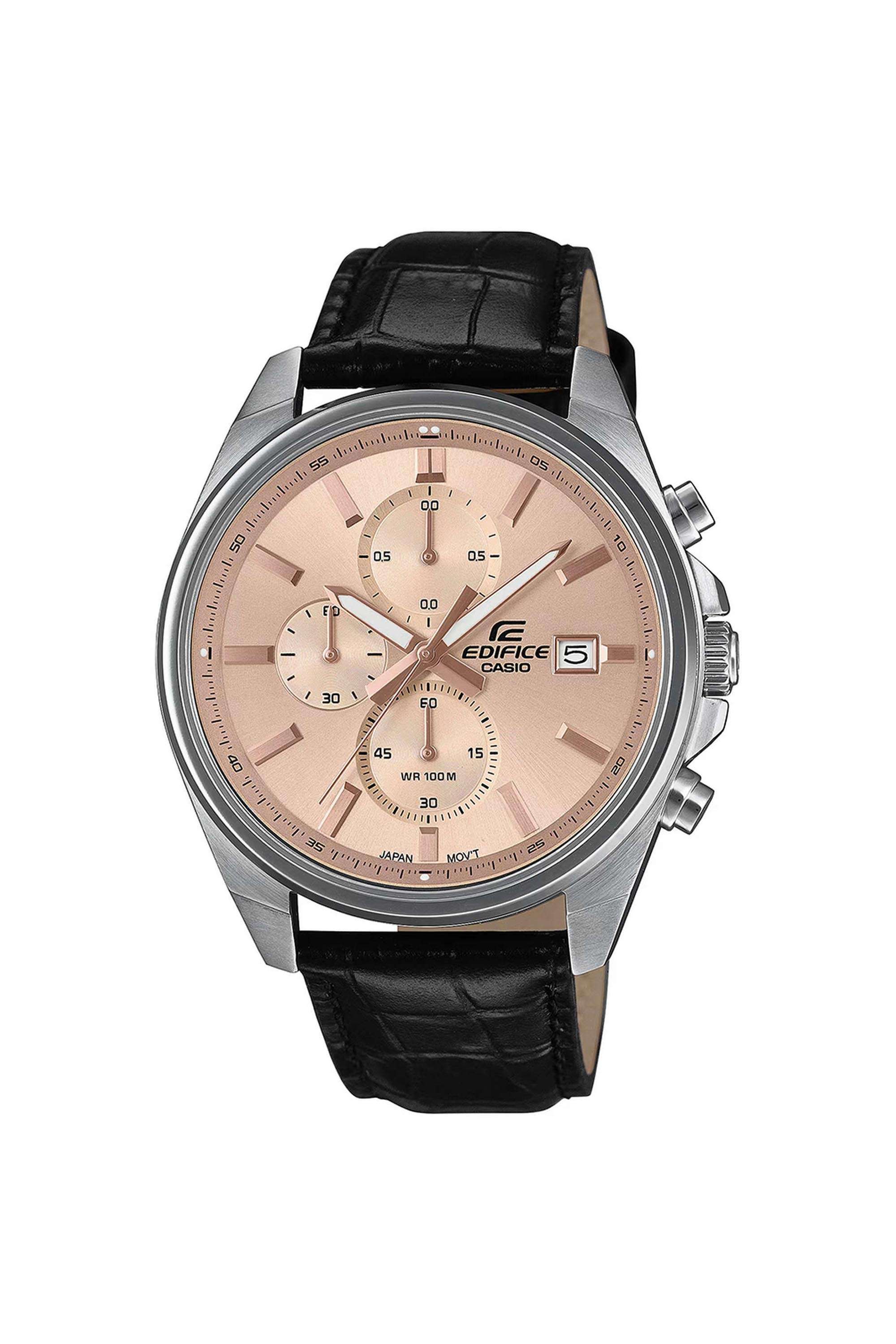 EDIFICE-48.6x43.8x11-mm-Peach-Dial-Leather-Analogue-Watch-For-Men---ED664