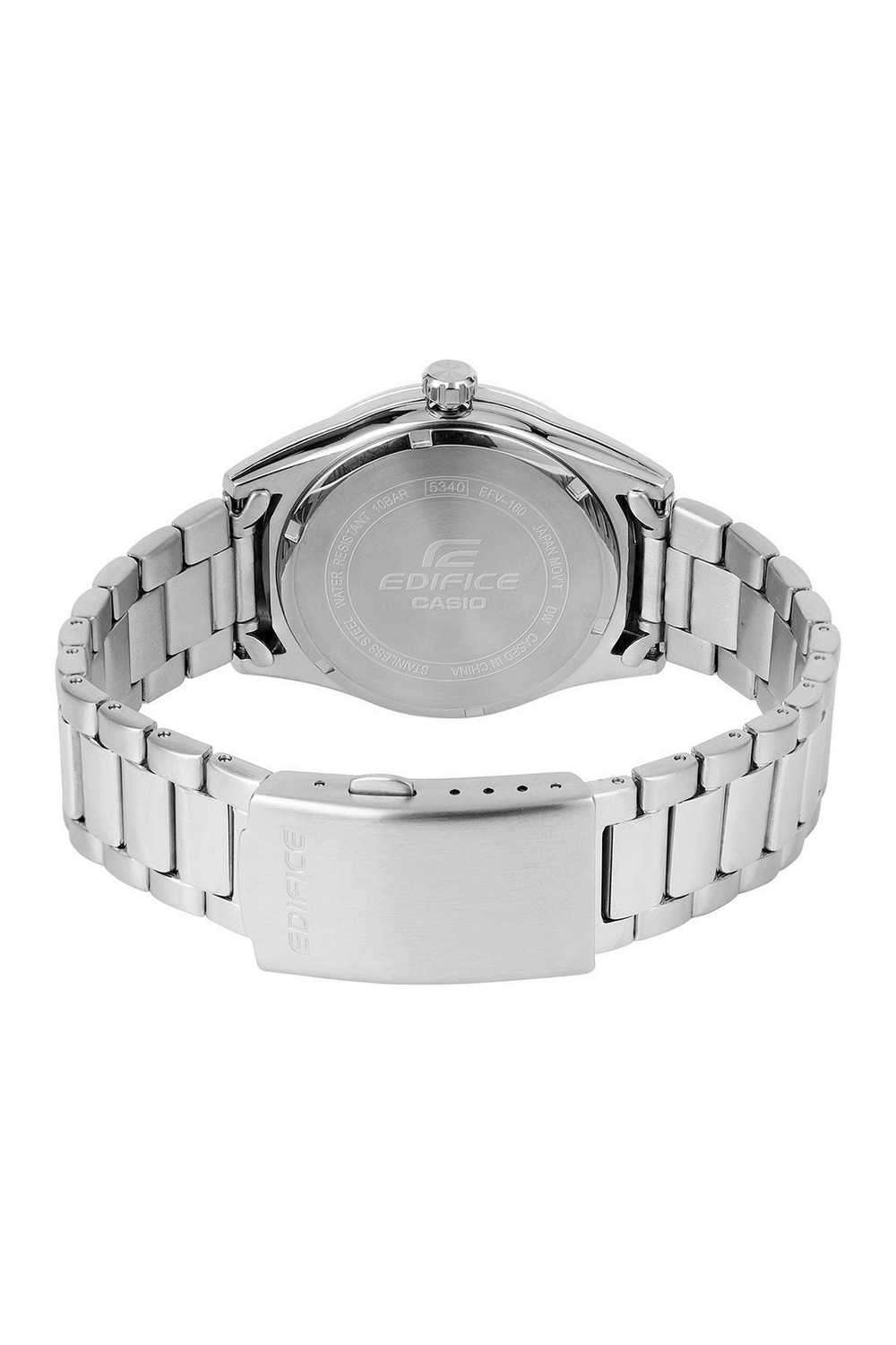 Edifice-Men-s-40-mm-Analogue-Quartz-Watch---Green-Dial-with-Silver-Stainless-Steel-Strap-(WCAED685)