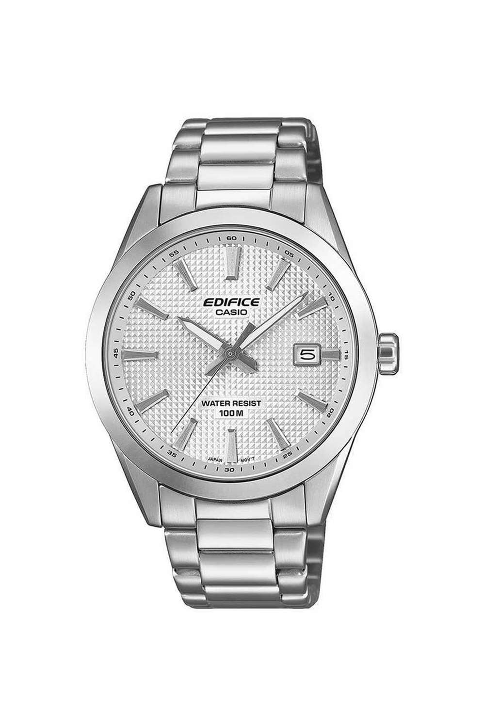Edifice-Men-s-47-mm-Analogue-Quartz-Watch---White-Dial-with-Stainless-Steel-Strap-(WCAED686-)
