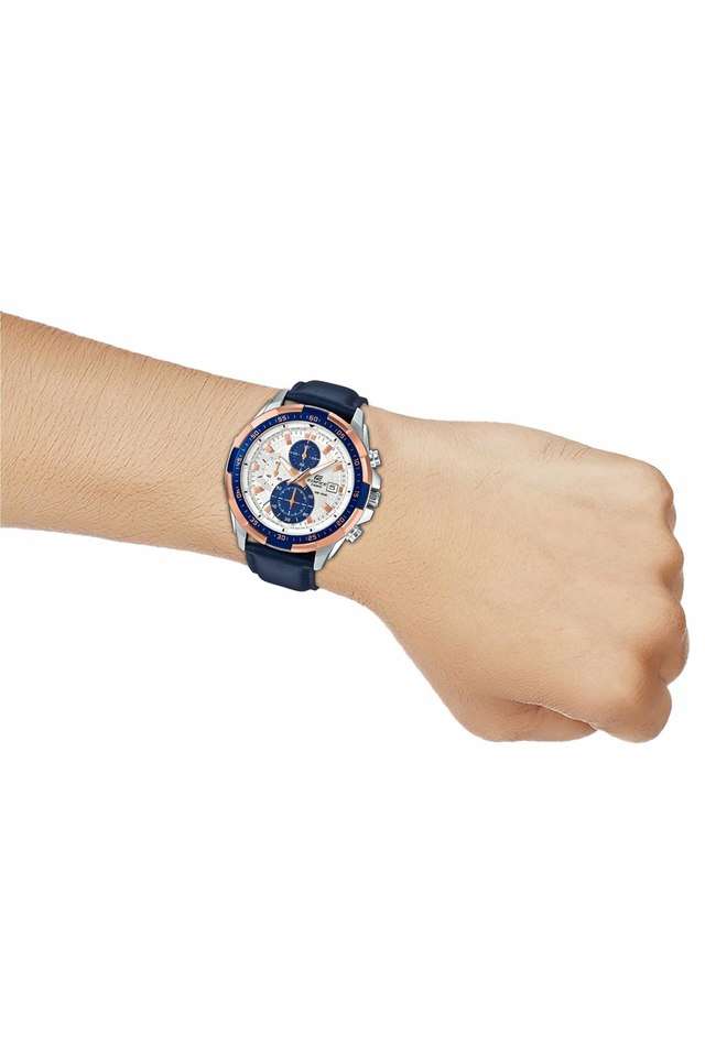 Buy Casio NoColour Mens 50 mm Edifice Blue And White Dial Leather