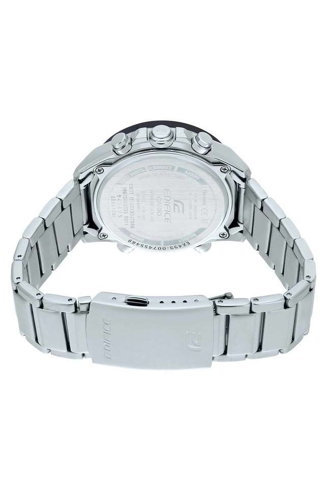 Mens-40-49-mm-EDIFICE-silver-Dial-Metal-Analogue-Digital-Watch---EX499